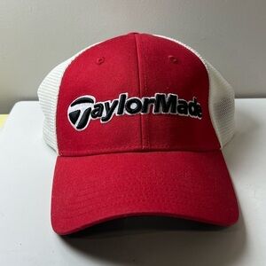 Classic TaylorMade Red and White One Size Golf Performance Hat Cap PGA EUC
